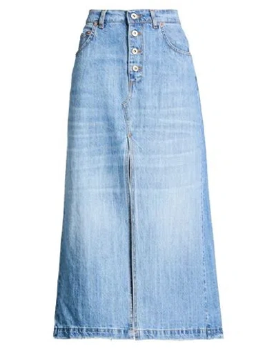 Ottod'ame Woman Denim Skirt Blue Size 8 Cotton