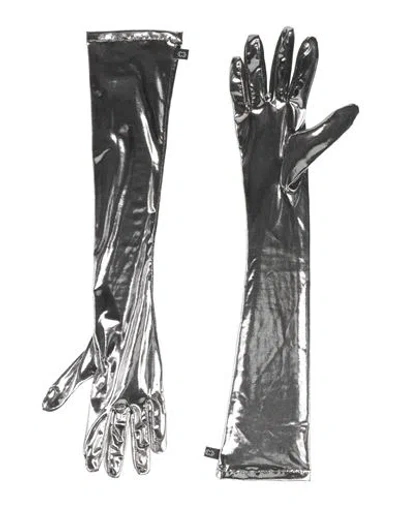 Ottod'ame Woman Gloves Silver Size Onesize Polyester, Elastane