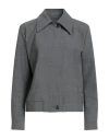 Ottod'ame Woman Jacket Grey Size 8 Polyester, Virgin Wool, Elastane