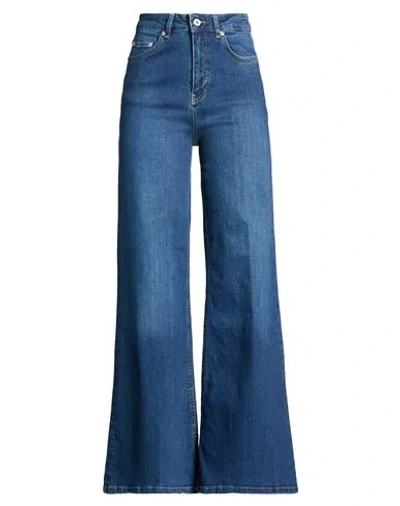 Ottod'ame Woman Jeans Blue Size 30 Cotton, Elastane