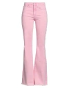 Ottod'ame Woman Jeans Pink Size 26 Cotton, Elastane