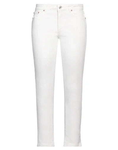 Ottod'ame Woman Jeans White Size 30 Cotton, Elastane