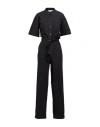 Ottod'ame Woman Jumpsuit Black Size 10 Cotton In Black