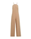 Ottod'ame Woman Jumpsuit Camel Size 8 Cotton In Beige