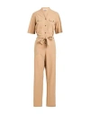 Ottod'ame Woman Jumpsuit Sand Size 10 Cotton In Beige