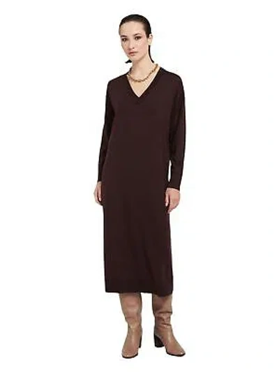 Pre-owned Ottod'ame Woman Long Dress Bordeaux 18705 In Red