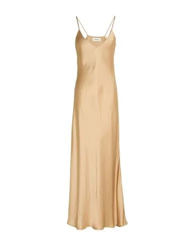Ottod'ame Woman Maxi Dress Beige Size 2 Viscose In Gold