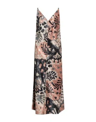 Ottod'ame Woman Maxi Dress Beige Size 8 Polyester