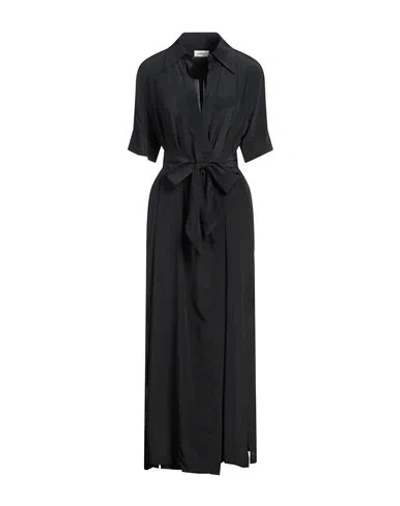 Ottod'ame Woman Maxi Dress Black Size 6 Acetate, Silk