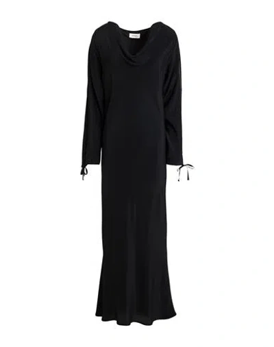 Ottod'ame Woman Maxi Dress Black Size 8 Acetate, Silk