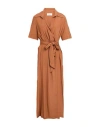 Ottod'ame Woman Maxi Dress Brown Size 6 Acetate, Silk In Brown