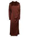 Ottod'ame Woman Maxi Dress Brown Size 8 Viscose