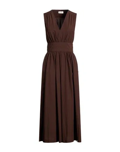 Ottod'ame Woman Maxi Dress Chocolate Brown Size 10 Cotton