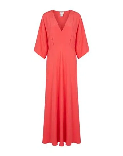 Ottod'ame Woman Maxi Dress Coral Size 4 Acetate, Silk In Multi