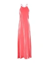 Ottod'ame Woman Maxi Dress Coral Size 8 Viscose, Polyester In Red