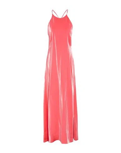 Ottod'ame Woman Maxi Dress Coral Size 8 Viscose, Polyester In Red