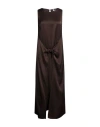 Ottod'ame Woman Maxi Dress Dark Brown Size 2 Viscose In Brown