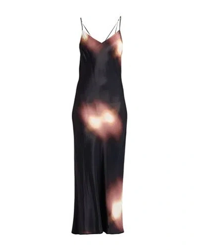 Ottod'ame Woman Maxi Dress Dark Brown Size 8 Viscose