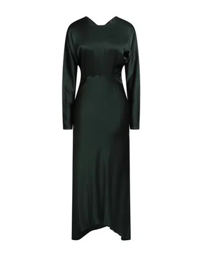 Ottod'ame Woman Maxi Dress Dark Green Size 12 Viscose In Black