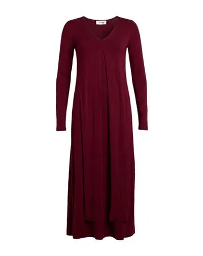 Ottod'ame Woman Maxi Dress Garnet Size 4 Cotton, Elastane In Burgundy