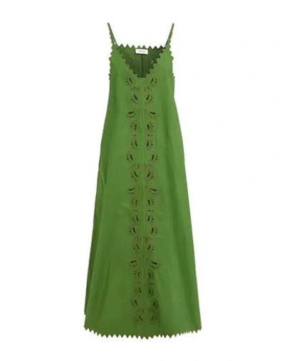 Ottod'ame Woman Maxi Dress Green Size 10 Cotton