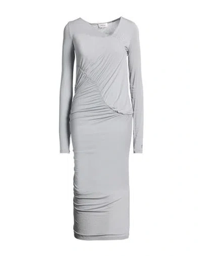 Ottod'ame Woman Maxi Dress Grey Size 6 Viscose, Elastane In Gray