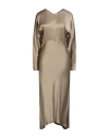 Ottod'ame Woman Maxi Dress Khaki Size 12 Viscose In Nude