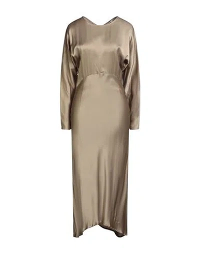 Ottod'ame Woman Maxi Dress Khaki Size 12 Viscose