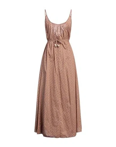 Ottod'ame Woman Maxi Dress Light Brown Size 6 Cotton In Beige