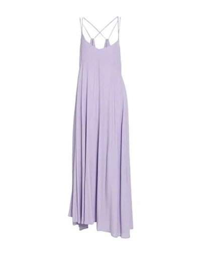 Ottod'ame Woman Maxi Dress Lilac Size 8 Acetate, Silk In Purple
