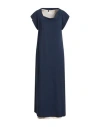 Ottod'ame Woman Maxi Dress Navy Size L Cotton, Elastane In Blue
