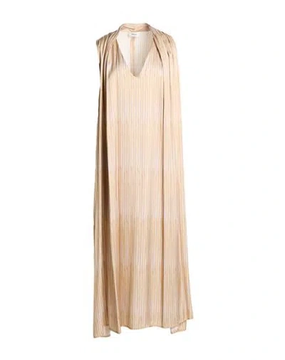Ottod'ame Woman Maxi Dress Sand Size 8 Viscose In Beige