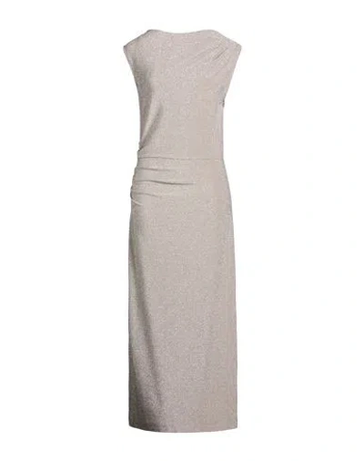 Ottod'ame Woman Maxi Dress Silver Size 8 Viscose, Polyester, Nylon, Elastane