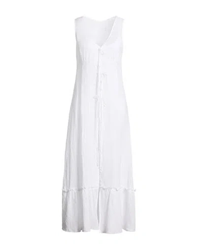 Ottod'ame Woman Maxi Dress White Size 8 Ramie