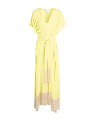 Ottod'ame Woman Maxi Dress Yellow Size 2 Acetate, Silk