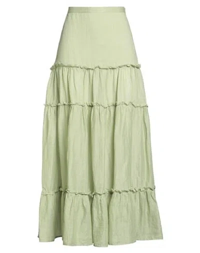 Ottod'ame Woman Maxi Skirt Green Size 8 Ramie