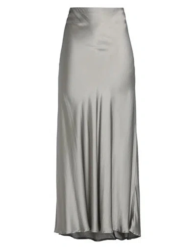 Ottod'ame Woman Maxi Skirt Grey Size 10 Viscose In Gray