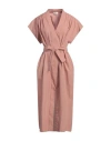 Ottod'ame Woman Midi Dress Antique Rose Size 12 Cotton In Pink