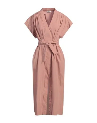 Ottod'ame Woman Midi Dress Antique Rose Size 12 Cotton In Pink