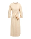 Ottod'ame Woman Midi Dress Beige Size 10 Cotton