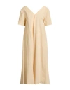 Ottod'ame Woman Midi Dress Beige Size 10 Cotton In Neutral