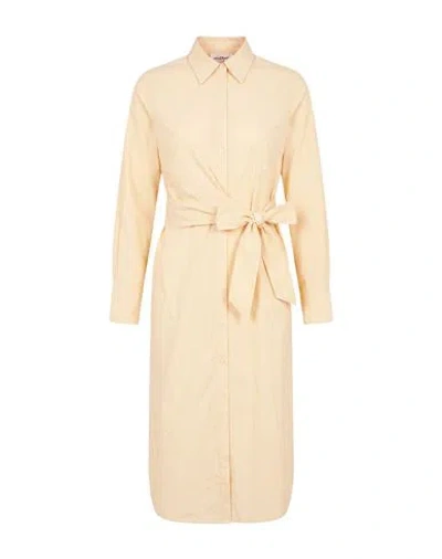 Ottod'ame Woman Midi Dress Beige Size 4 Cotton In Neutral