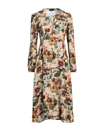 Ottod'ame Woman Midi Dress Beige Size 4 Viscose