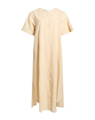 Ottod'ame Woman Midi Dress Beige Size 8 Cotton