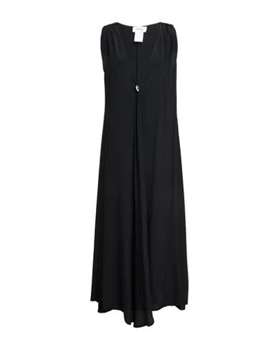 Ottod'ame Woman Midi Dress Black Size 10 Acetate, Silk