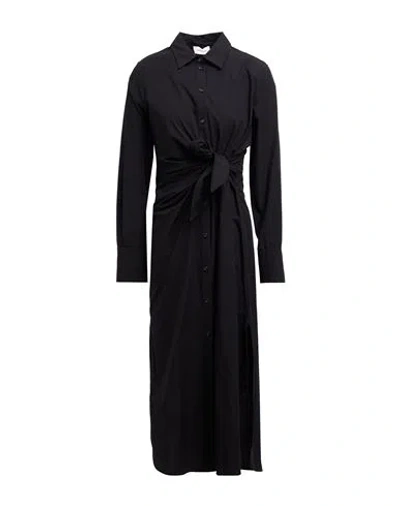 Ottod'ame Woman Midi Dress Black Size 10 Cotton