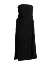 Ottod'ame Woman Midi Dress Black Size 10 Polyester, Viscose, Elastane, Nylon In Black