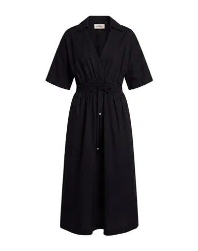 Ottod'ame Woman Midi Dress Black Size 2 Cotton