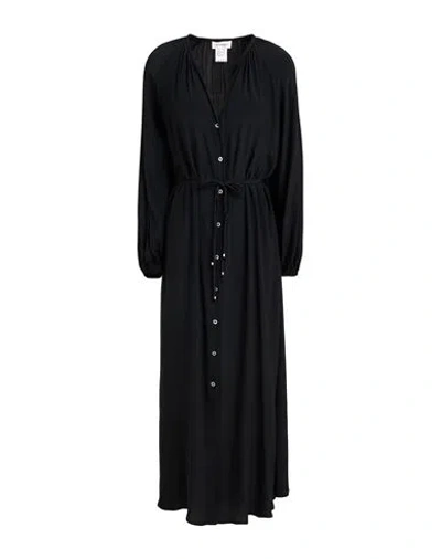 Ottod'ame Woman Midi Dress Black Size 8 Acetate, Silk