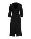Ottod'ame Woman Midi Dress Black Size 4 Polyester, Viscose, Elastane